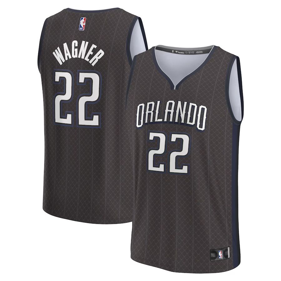 Men Orlando Magic #22 Franz Wagner Fanatics Branded Black City Edition 2022-23 Fastbreak NBA Jersey->orlando magic->NBA Jersey